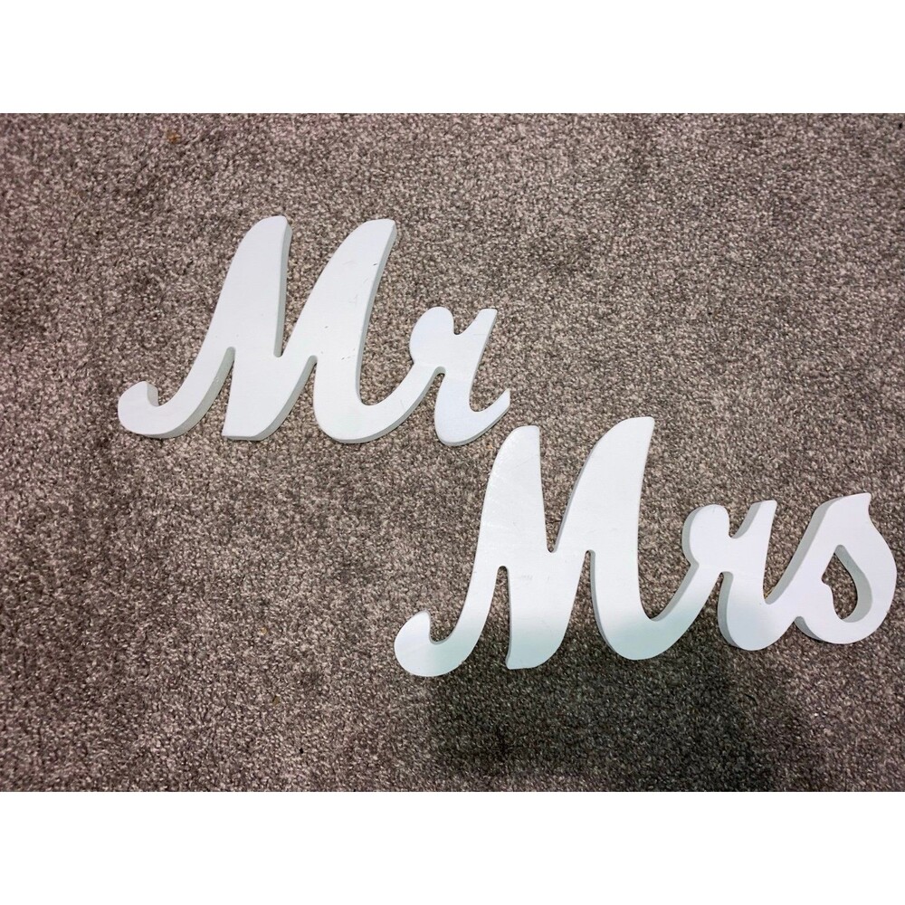 5” tall Mr Mrs wood signs for wedding decor